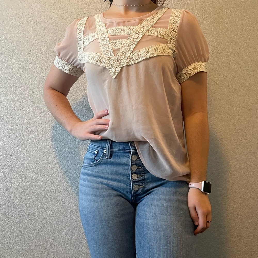 Baby Pink Coquette Lace blouse